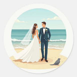 Beach Wedding Stickers