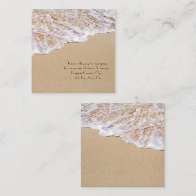 Beach Wedding Surf Reception Enclosure Card (Front/Back)