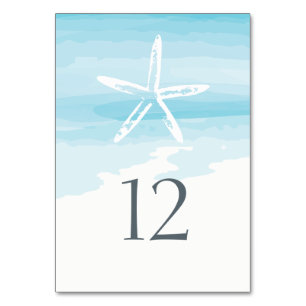 Beach Wedding Table Card