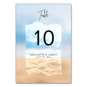 Beach Wedding Table Numbers