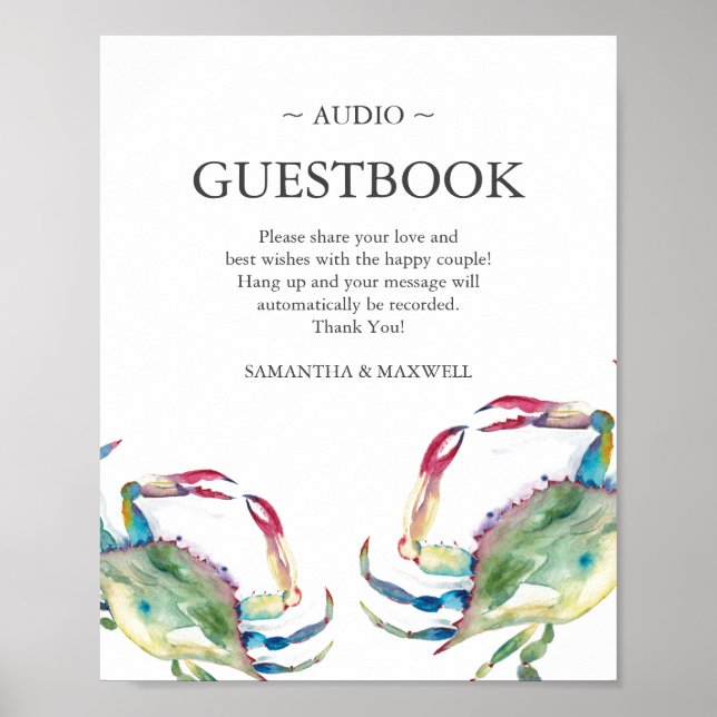 Beach Wedding Telephone Guest book (Front)