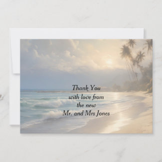 Beach Wedding Thank You Card