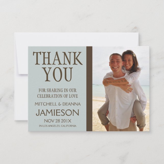 Beach Wedding Thank You Card (Front)