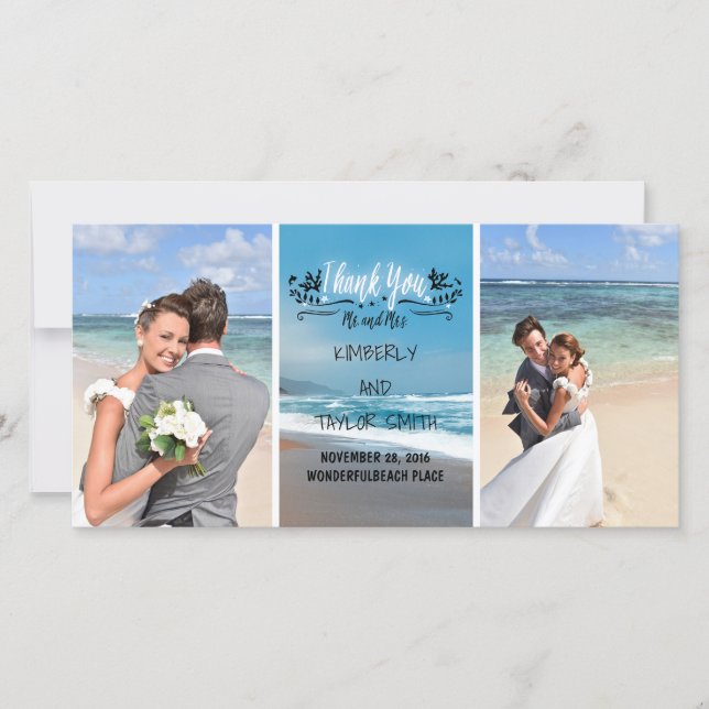 Beach Wedding Thank You Card (Front)
