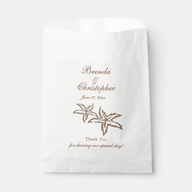 Beach Wedding Thank You Favour Bag (Front)