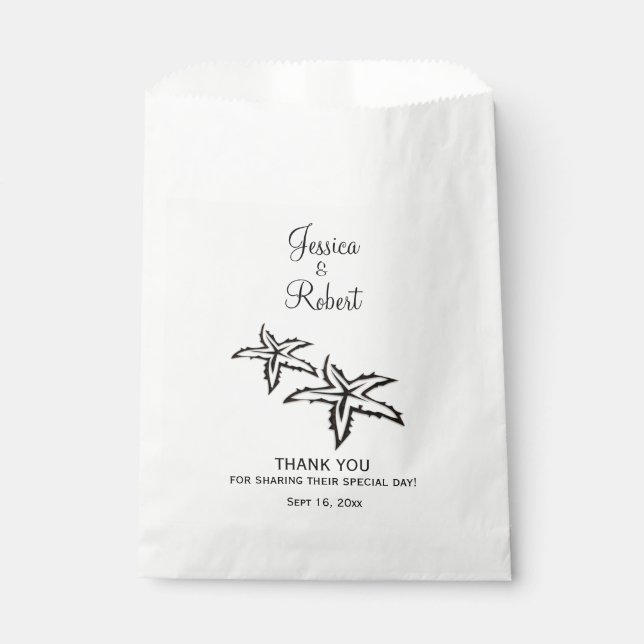 Beach Wedding Thank You Favour Bag (Front)