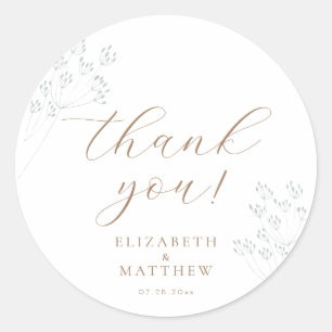 Beach Wedding Thank You Sticker