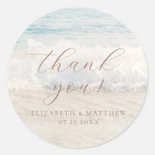 Beach Wedding Thank You Sticker