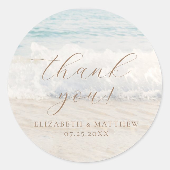 Beach Wedding | Thank You Sticker (Front)