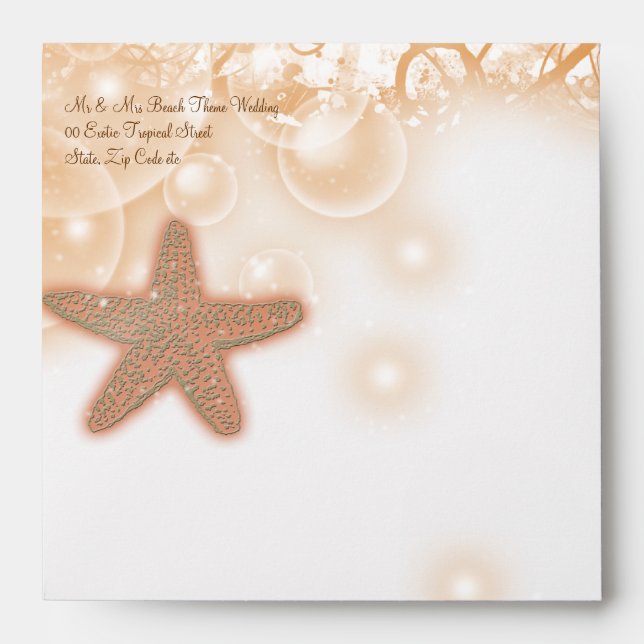Beach wedding theme ~ elegant envelopes (Front)