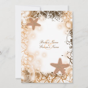 Beach wedding theme ~ elegant party custom invitation