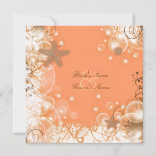 Beach wedding theme ~ elegant reception card