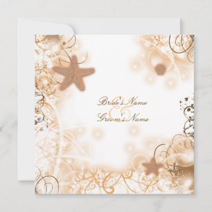 Beach wedding theme ~ elegant reception card