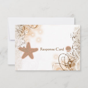 Beach wedding theme ~ response rsvp card