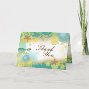 Beach wedding theme ~ thank you card