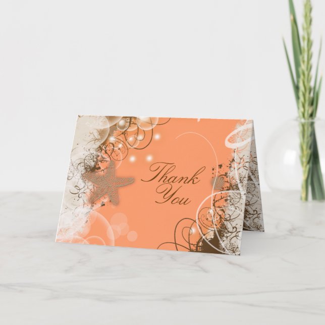 Beach wedding theme ~ thank you card (Front)