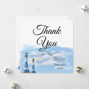 Beach Wedding Theme Thank You Postcard