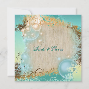 Beach wedding theme tropical destination invitation