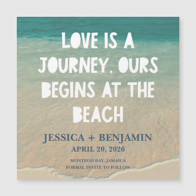 Beach Wedding Tropical Destination Save the Date (Front)