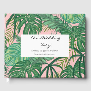 Beach Wedding Tropical Palm Leaves Guest Book