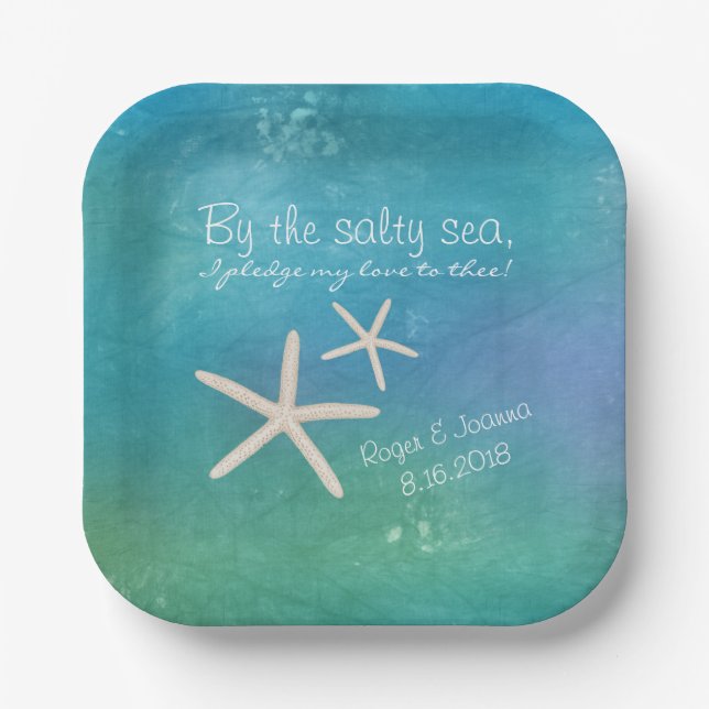 Beach Wedding Tropical Starfish Cake Plate (Front)