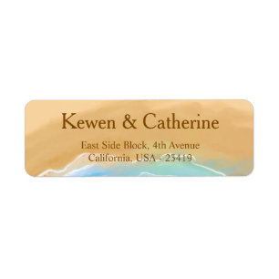 Beach Wedding Watercolor Return Address Label
