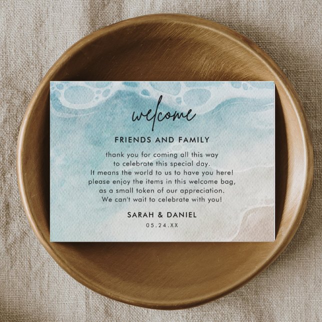 Beach Wedding Welcome Gift Bag Place Cards (Creator Uploaded)