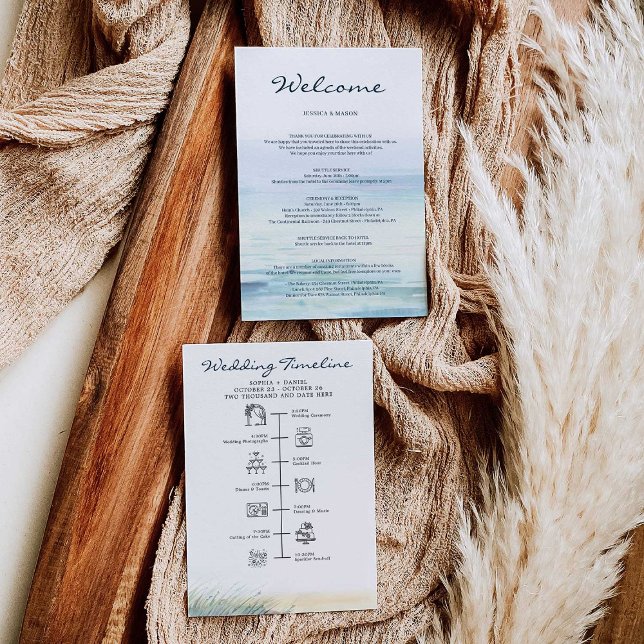 Beach Wedding Welcome Itinerary Letter Program (Creator Uploaded)