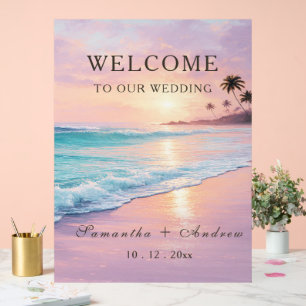 Beach Wedding Welcome Sign Template