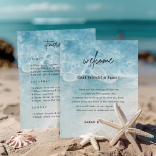 Beach Wedding Welcome Timeline Itinerary