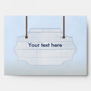 Beach Wedding White Wood Sign Invitation Envelope