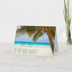 Beach Wedding Will You Be My Bridesmaid Cards