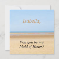 Beach Wedding Will You Be My Maid Of Honour Card