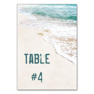 Beach Wedding with Starfish Table Number
