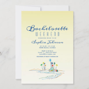 Beach Weekend Bachelorette Itinerary Invitation