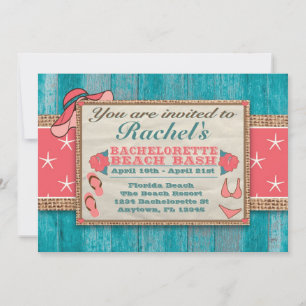 Beach Weekend Getaway Bachelorette Invitation SSM
