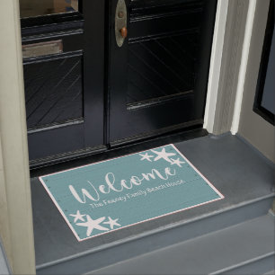 Beach Welcome Door Mat, Ocean Themed Front Doormat
