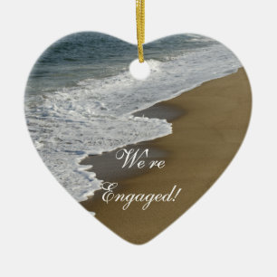 Beach We're Engaged Ceramic Tree Decoration