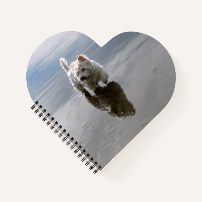 Beach Westie Reflection Photo Notebook (Front)