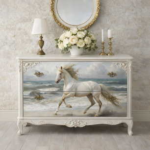Beach White Horse Decoupage Tissue Paper