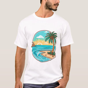 Beach  white mens T-Shirt