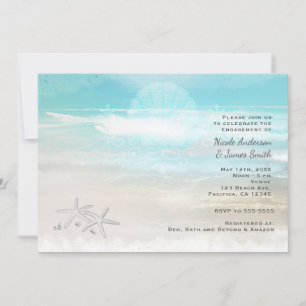 Beach White Starfish Elegant Summer Invitations