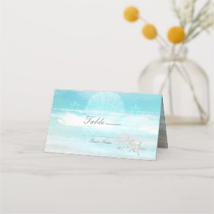 Beach White Starfish Elegant Summer Table Number Place Card
