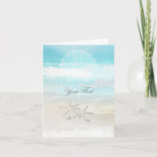 Beach White Starfish Elegant Summer Thank You Card