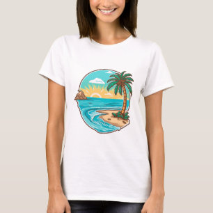 Beach white womens T-Shirt