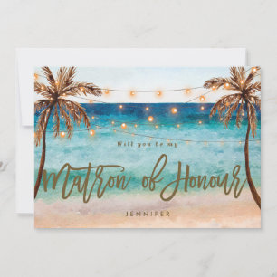 beach will you be matron of honour proposal card