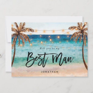 beach will you be my best man proposal card