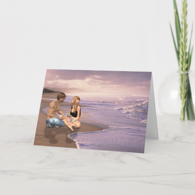 Beach, Will You Marry Me Card (Front)