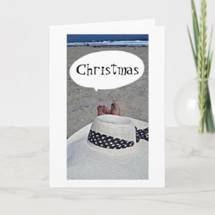 BEACH WISHES=WARM CHRISTMAS WISHES TO YOU! HOLIDAY CARD