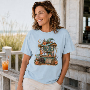 Beach witch ocean potion bar summer cocktails cat Tri-Blend shirt